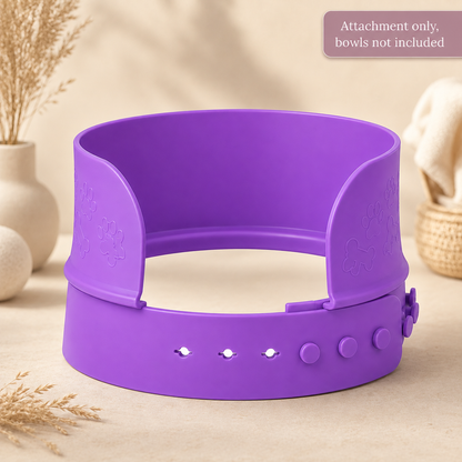 MessMate purple adjustable silicone splash guard designed to help contain food scatter and water splashes