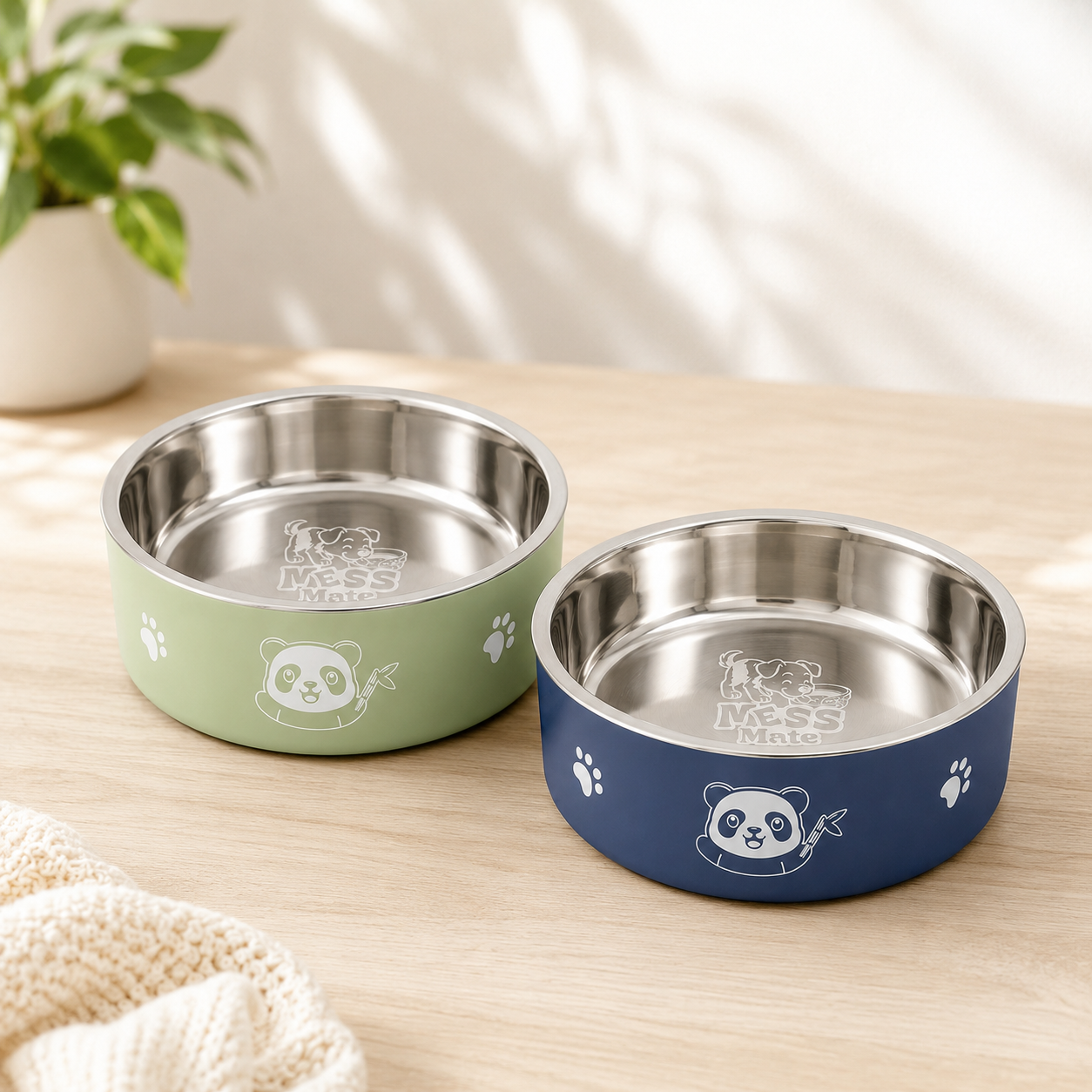 MessMate Stainless Steel Pet Bowl for Dogs & Cats – Non-Slip Food & Water Bowl, Dishwasher Safe