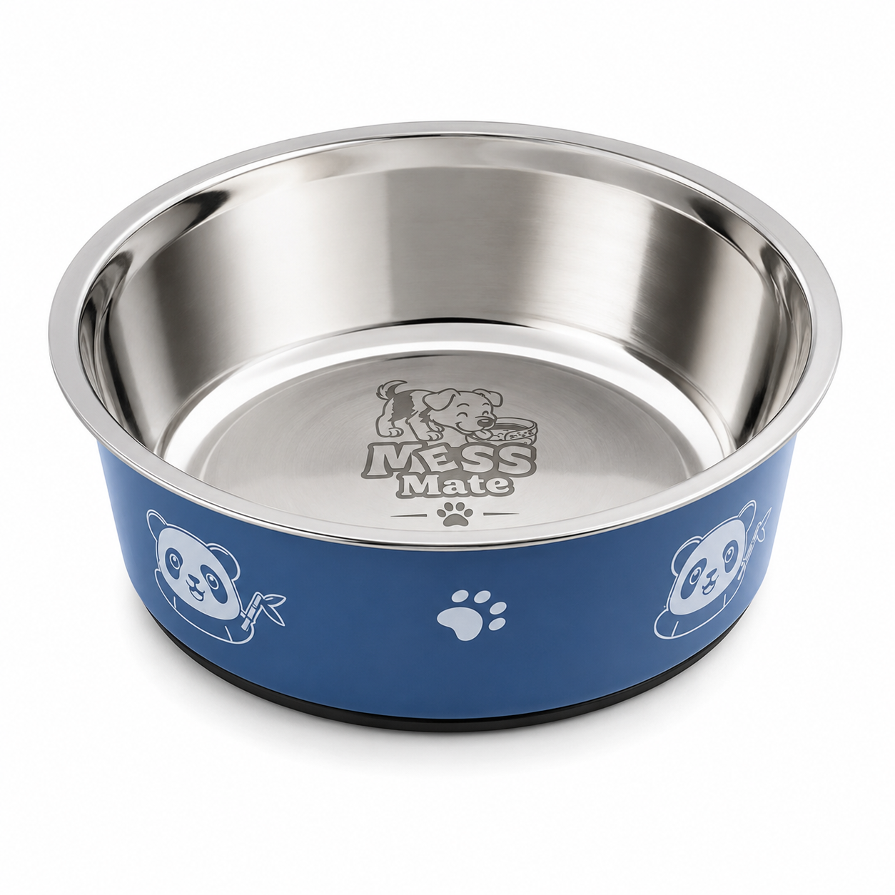 MessMate Stainless Steel Dog Bowl Set with Silicone Splash Guard