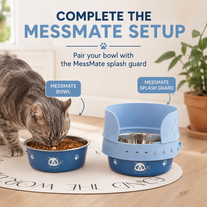 MessMate Stainless Steel Pet Bowl for Dogs & Cats – Non-Slip Food & Water Bowl, Dishwasher Safe