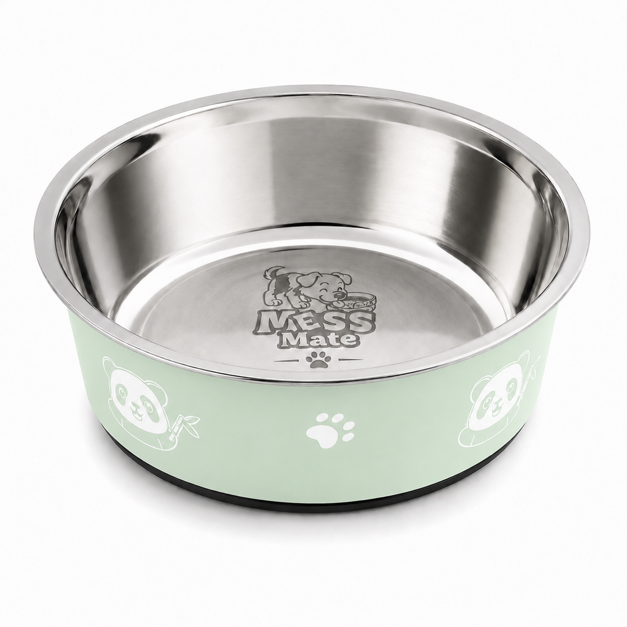 MessMate Stainless Steel Dog Bowl Set with Silicone Splash Guard