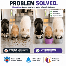 MessMate™ Anti - Spill Pet Bowl Attachment for Dogs & Cats (Fits 6–9 Inch Bowls) Bowl Not Included - MessMate