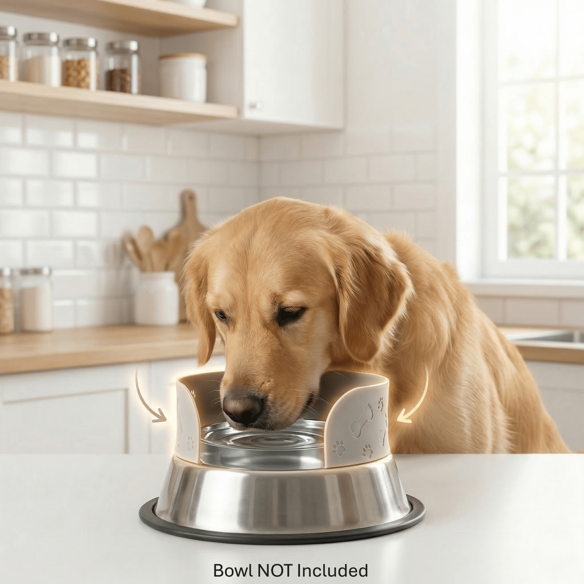 MessMate™ Anti - Spill Pet Bowl Attachment for Dogs & Cats (Fits 6–9 Inch Bowls) Bowl Not Included - MessMate