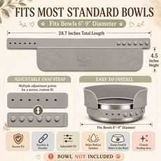 MessMate™ Anti - Spill Pet Bowl Attachment for Dogs & Cats (Fits 6–9 Inch Bowls) Bowl Not Included - MessMate