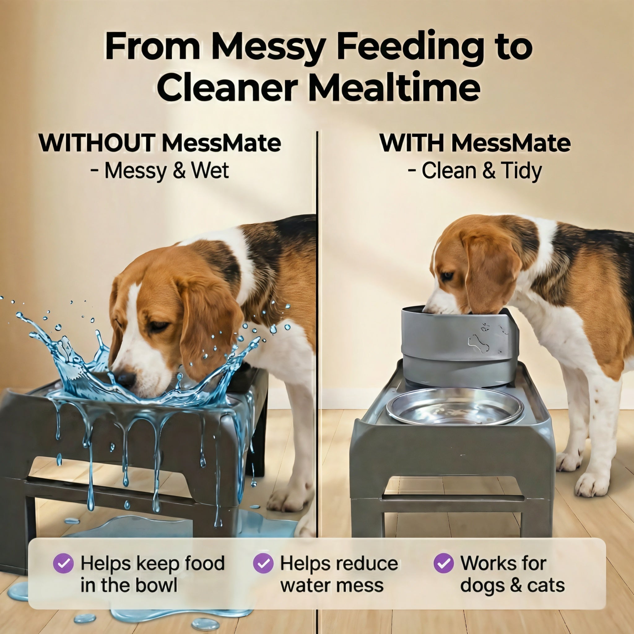 MessMate™ – Mess - Free Silicone Bowl Attachment (Bowl Not Included) - MessMate